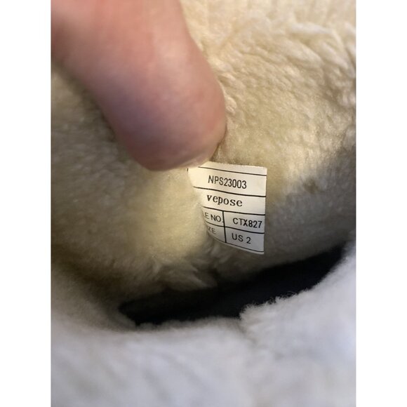 Vepose Suede Leather Sherpa Lined Youth Booties Size 2 - Picture 5 of 7